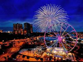 Fireworks in Panama City Beach Florida near Pier Park